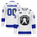 Custom White Blue Personalized Hockey Jersey HCKJ01-D0a70bb