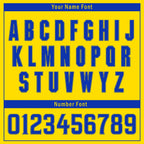 Custom Yellow Blue Zebra Pattern Personalized Authentic Baseball Jersey BSBJ01-D020201-15