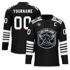 Custom Black White Personalized Hockey Jersey HCKJ01-D0a700d