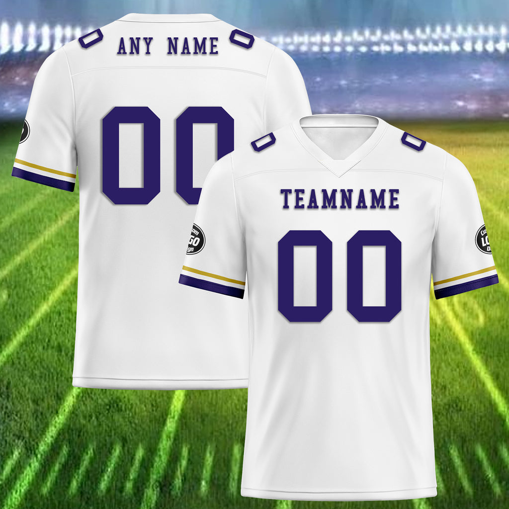 Custom White Baltimore Personalized Authentic Football Jersey FBJ02-D020263-2