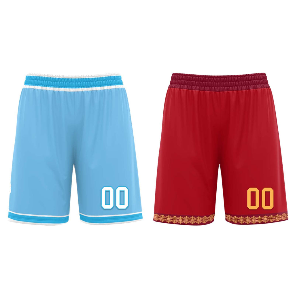 Custom Blue Red Cleveland City Edition Personalized Reversible Basketball Set Sports Basketball Jersey BBJ01R-D0610-6-COOLMAX