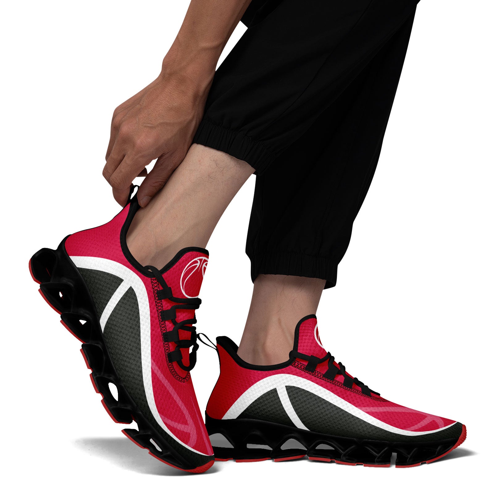 Custom Red Gray Maxsoul Shoes Personalized Sneaker FN003XD-D020391-10