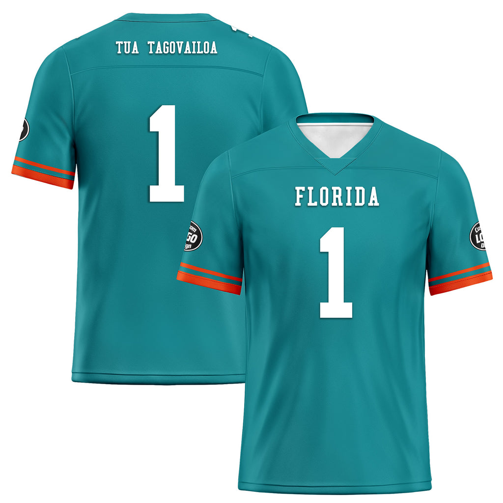 Custom Green Orange Miami Football Jersey and Firesoul Sports Shoes Combo Offer Personalized Combo ZH-D020273-24