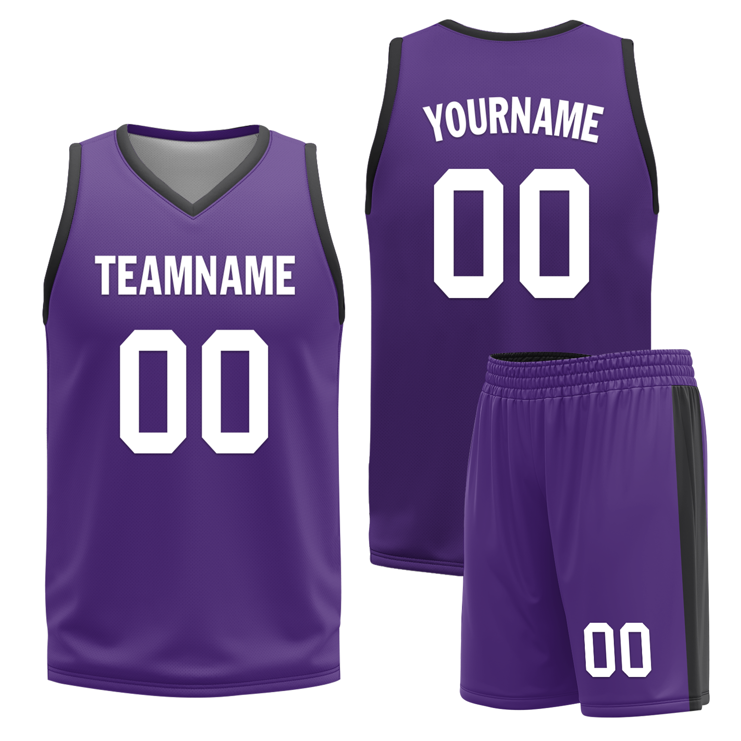 Custom Black Purple Classic Style Reversible Basketball Uniform Personalized Ordinary BBJR-D017035