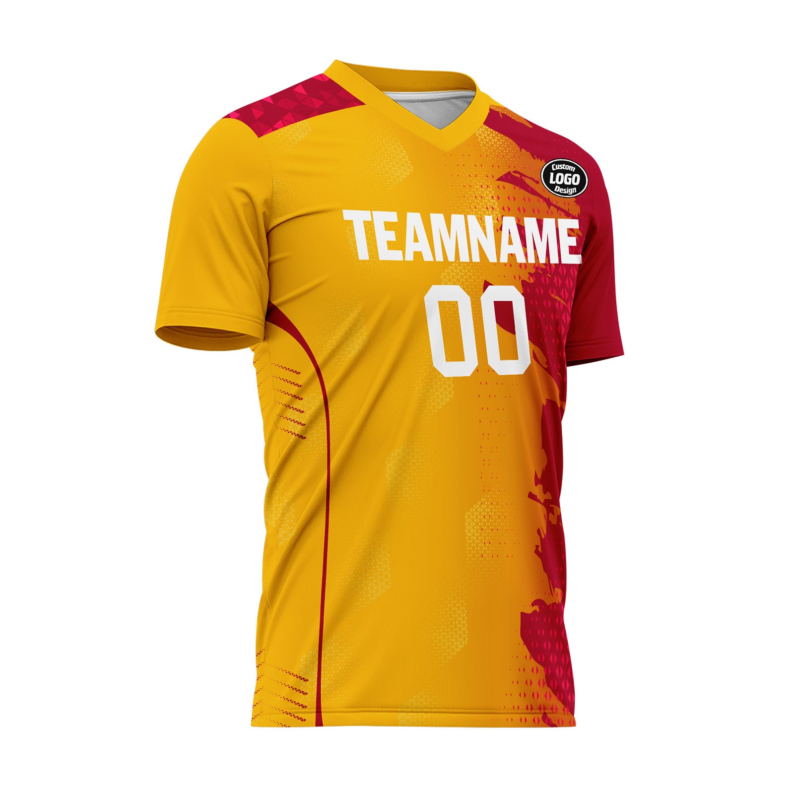 Custom Red Yellow Soccer Sets Jersey Personalized SCJ101-D020210-3