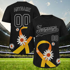 Custom Black World Cancer Day Personalized Authentic Baseball Jersey BSBJ01-E06020-7