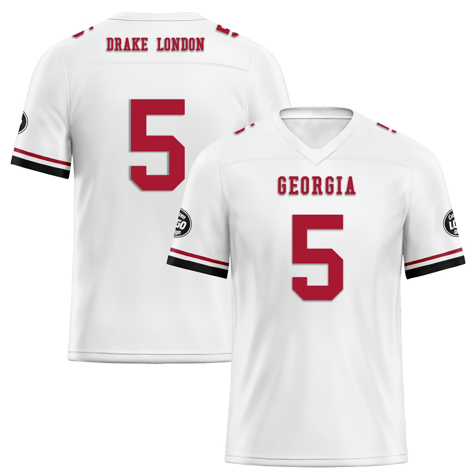 Custom White Red Black Atlanta Football Jersey and Firesoul Sports Shoes Combo Offer Personalized Combo ZH-D020273-3