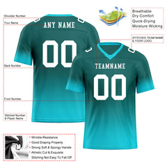 Custom Dark Teal Fade Fashion Personalized Authentic Football Jersey FBJ02-D06097