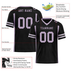 Custom Black Light Pink Striped Sleeves Personalized Authentic Football Jersey FBJ02-D06068