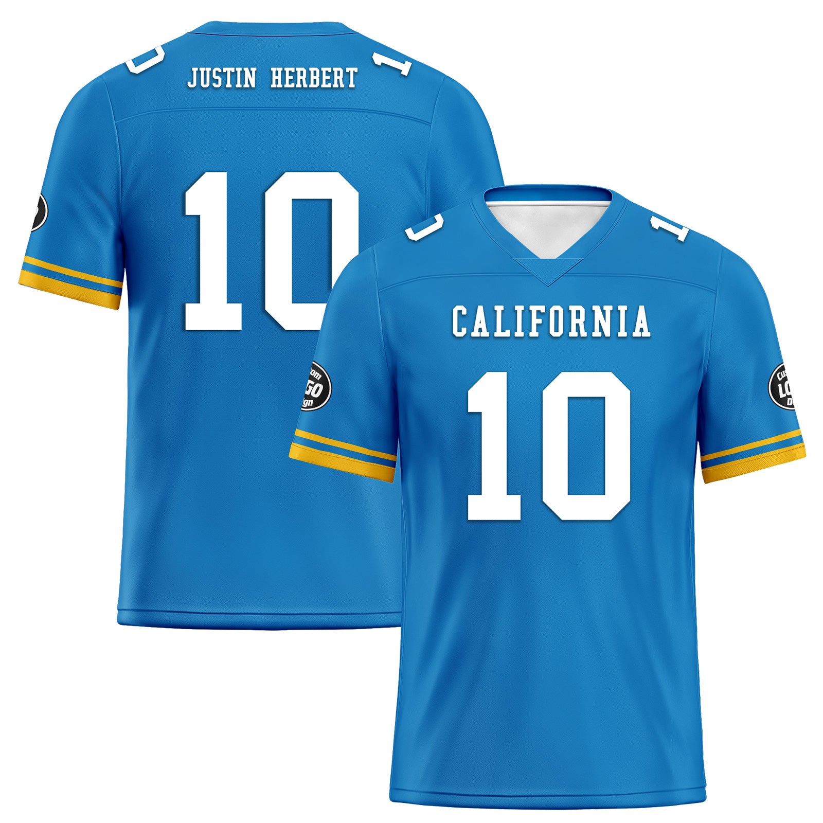 Custom Blue Yellow Los Angeles Football Jersey and Firesoul Sports Shoes Combo Offer Personalized Combo ZH-D020273-22