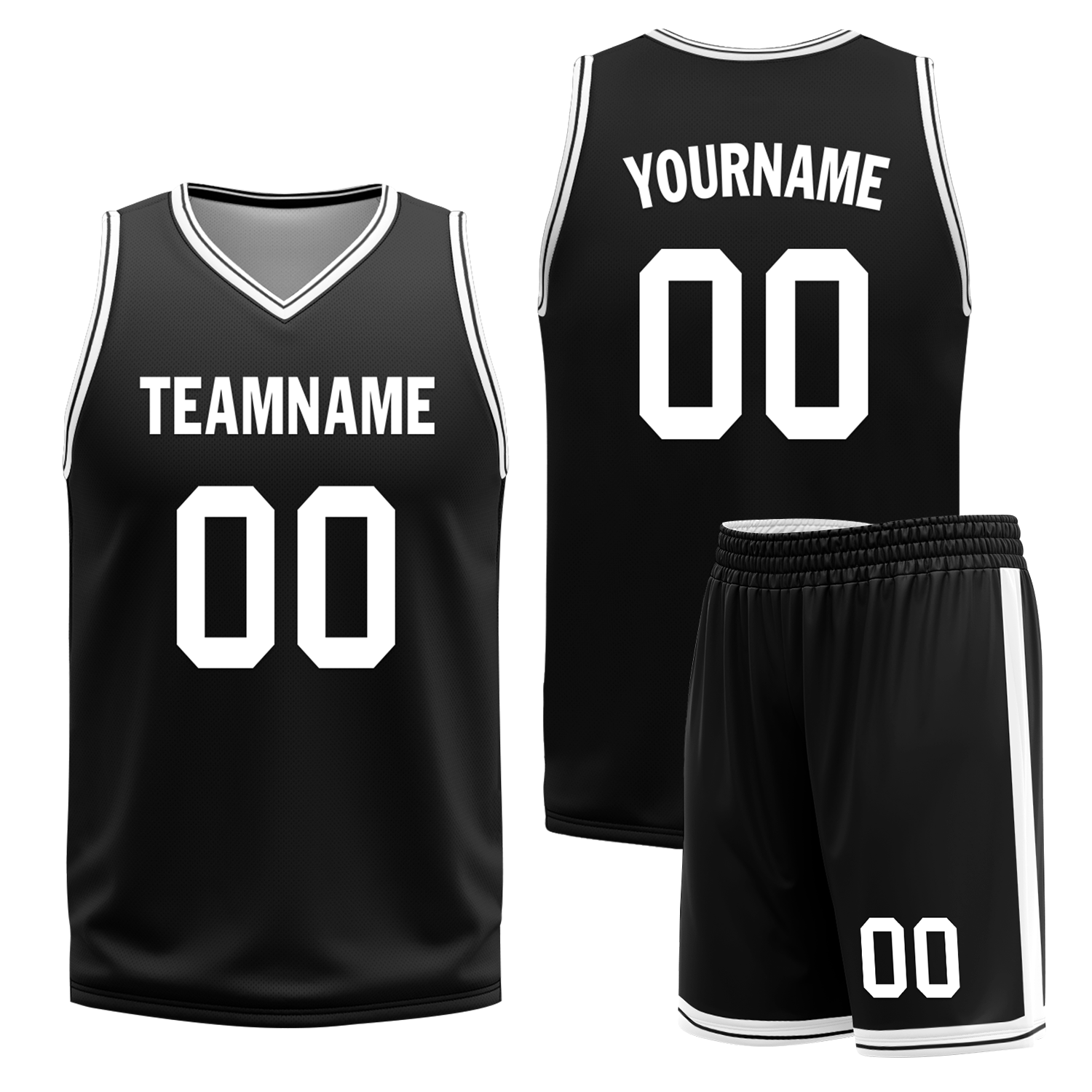 Custom White Black Classic Style Reversible Basketball Uniform Personalized Ordinary BBJR-D017008