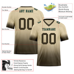 Custom Beige Dark Brown Fade Fashion Personalized Authentic Football Jersey FBJ02-D06107