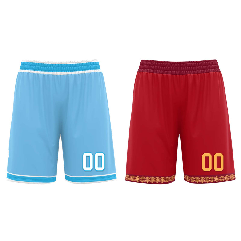 Custom Blue Red Cleveland City Edition Personalized Reversible Basketball Set Sports Basketball Jersey BBJ01R-D0610-6