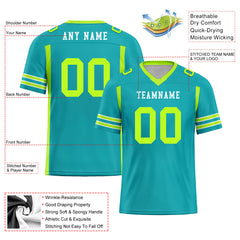 Custom Mint Green Striped Sleeves Personalized Authentic Football Jersey FBJ02-D06047