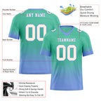 Custom Mint Green Blue Fade Fashion Personalized Authentic Football Jersey FBJ02-D06105