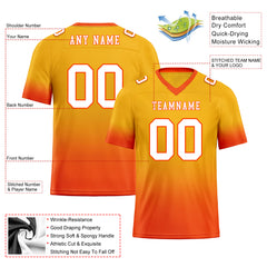 Custom Yellow Orange Fade Fashion Personalized Authentic Football Jersey FBJ02-D06099