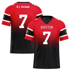 Custom Red Blue Houston Personalized Authentic Football Jersey FBJ02-D020249-12