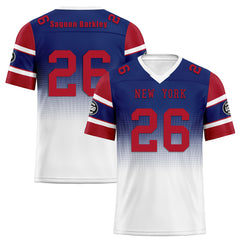 Custom Blue White New York Personalized Authentic Football Jersey FBJ02-D020249-21