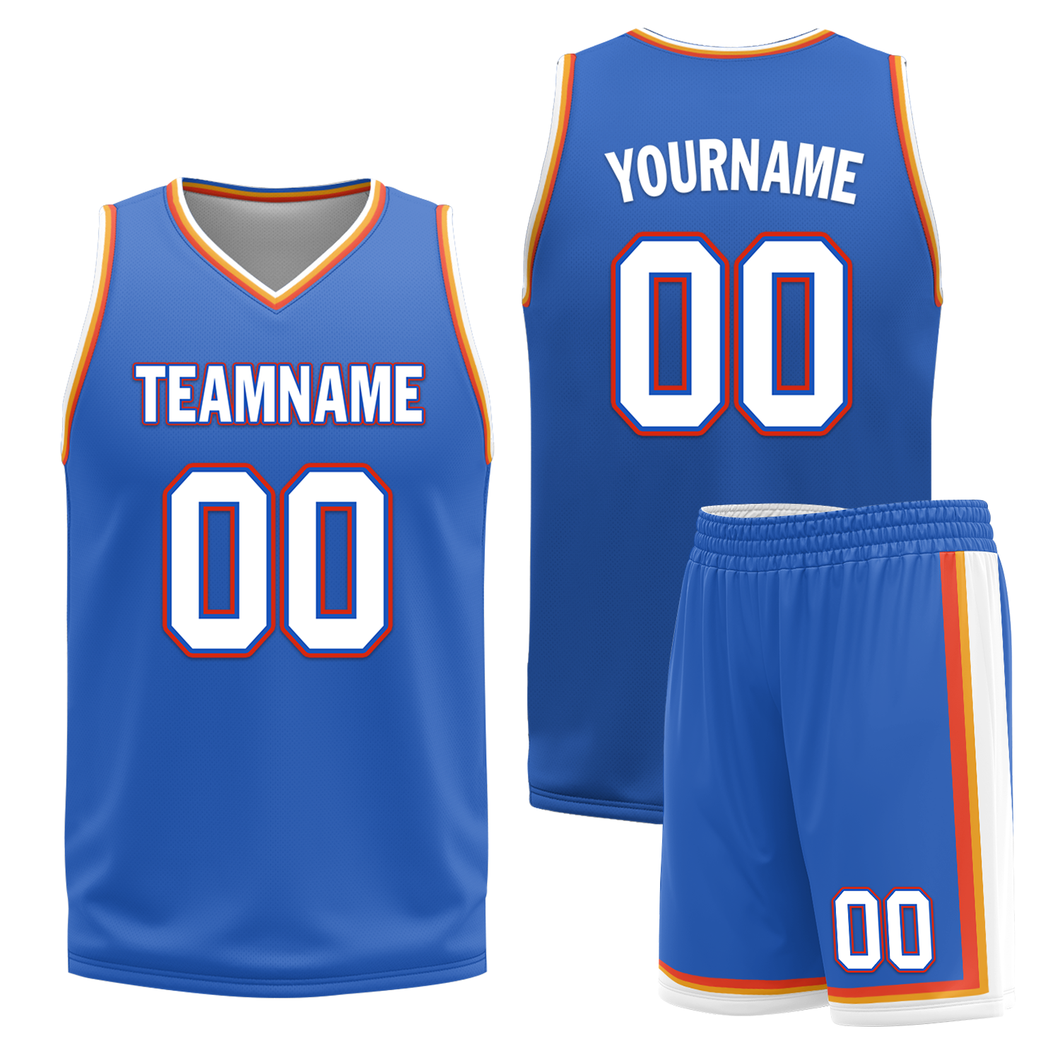 Custom White Blue Classic Style Reversible Basketball Uniform Personalized Ordinary BBJR-D017039