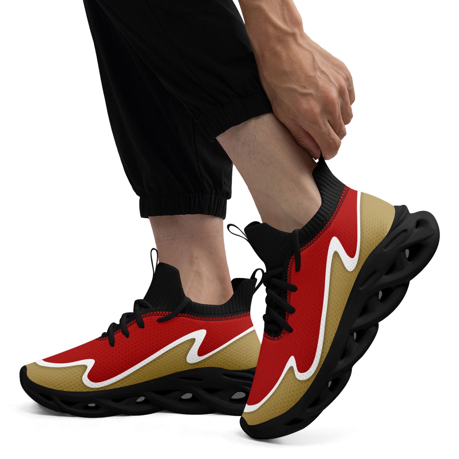 Custom Red Gold Maxsoul Shoes Personalized Sneaker FN030A-E020011-18
