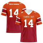 Custom Orange Red Tampa Bay Football Jersey and Hat Combo Offer Personalized Combo ZH-D020326-29