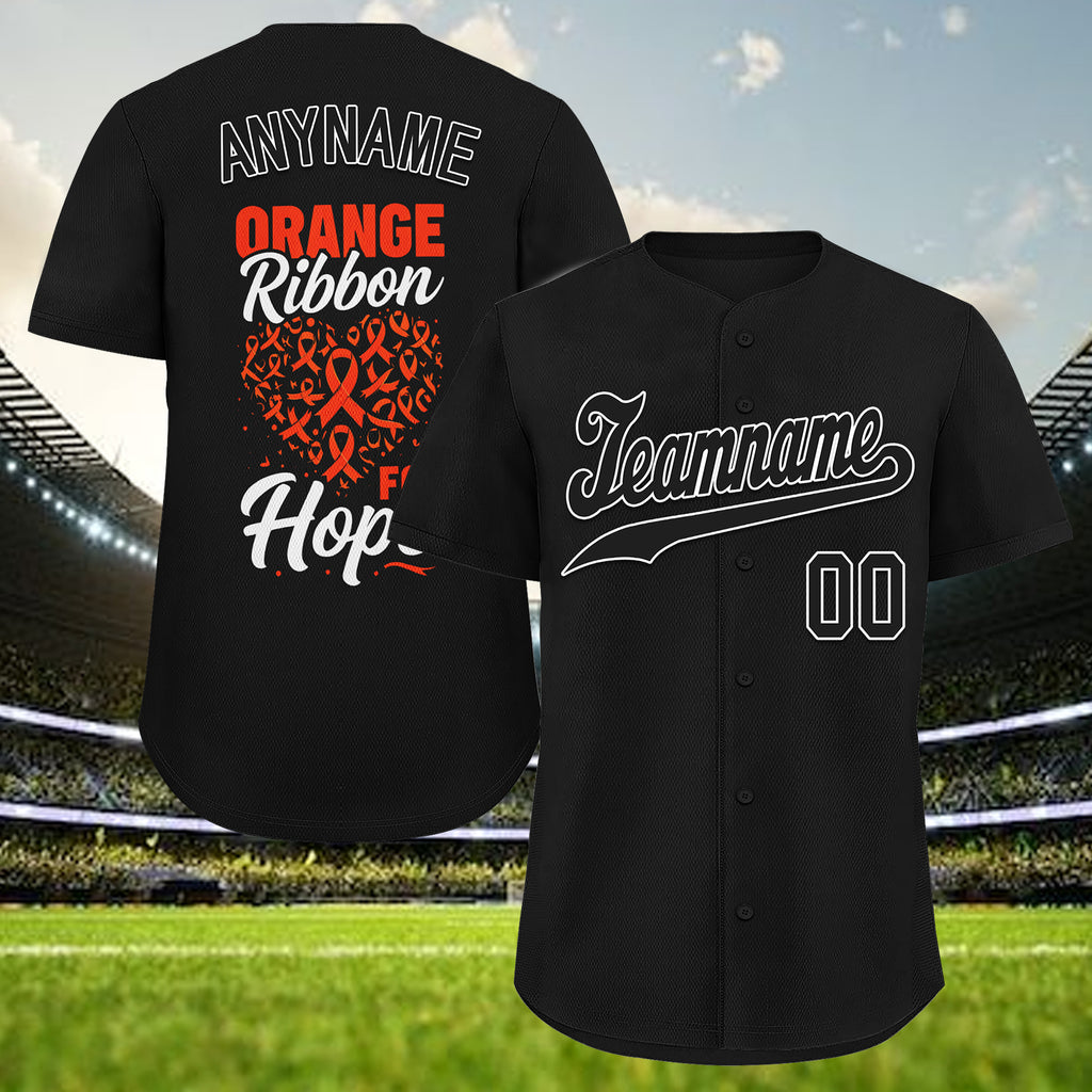 Custom Black World Cancer Day Personalized Authentic Baseball Jersey BSBJ01-E06020-11