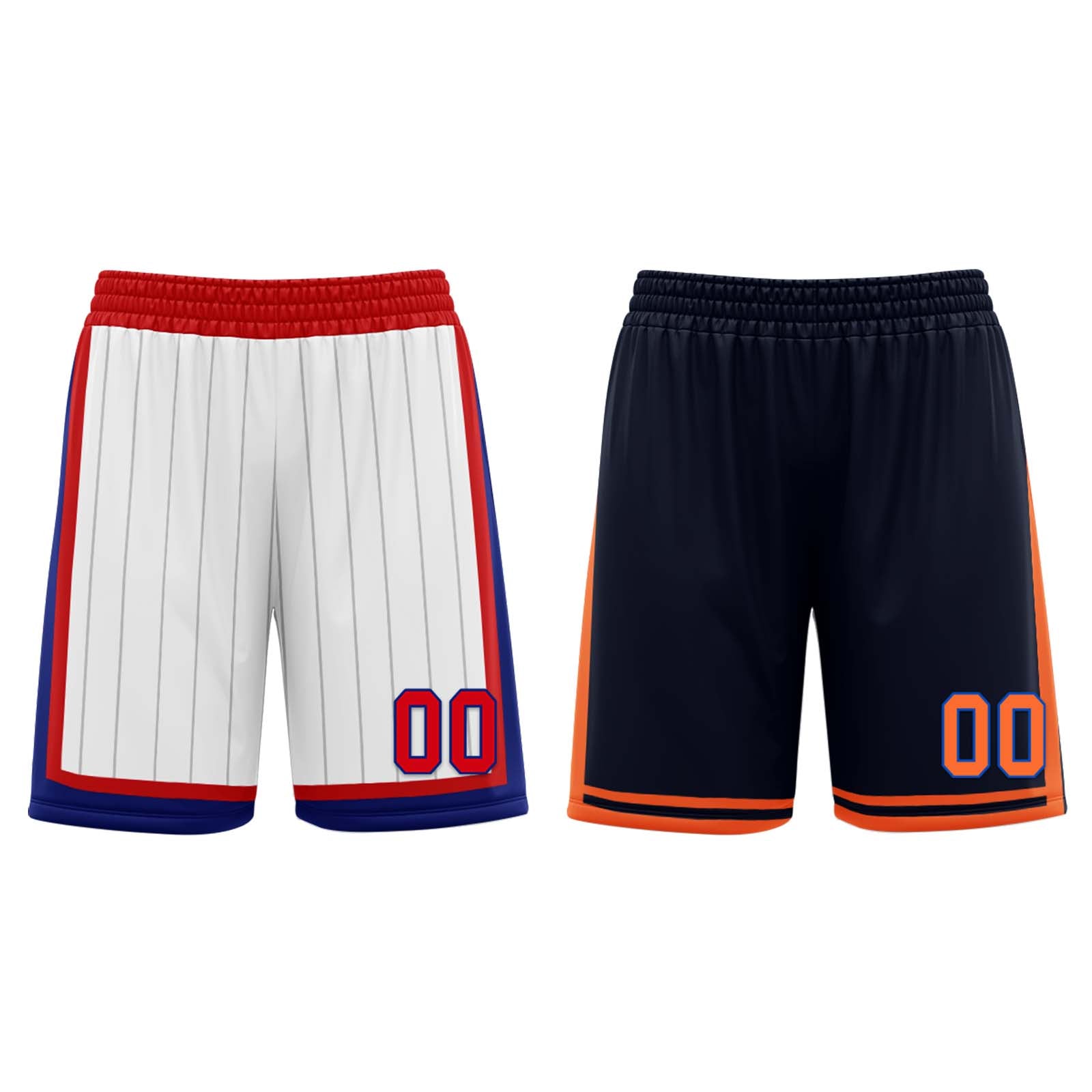 Custom White Red Black New York City Edition Personalized Reversible Basketball Set Sports Basketball Jersey BBJ01R-D0610-20