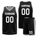Custom White Black Classic Style Reversible Basketball Uniform Personalized COOLMAX BBJR-D017008