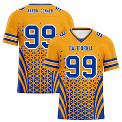 Custom Yellow White California Personalized Authentic Football Jersey FBJ02-D023033-15