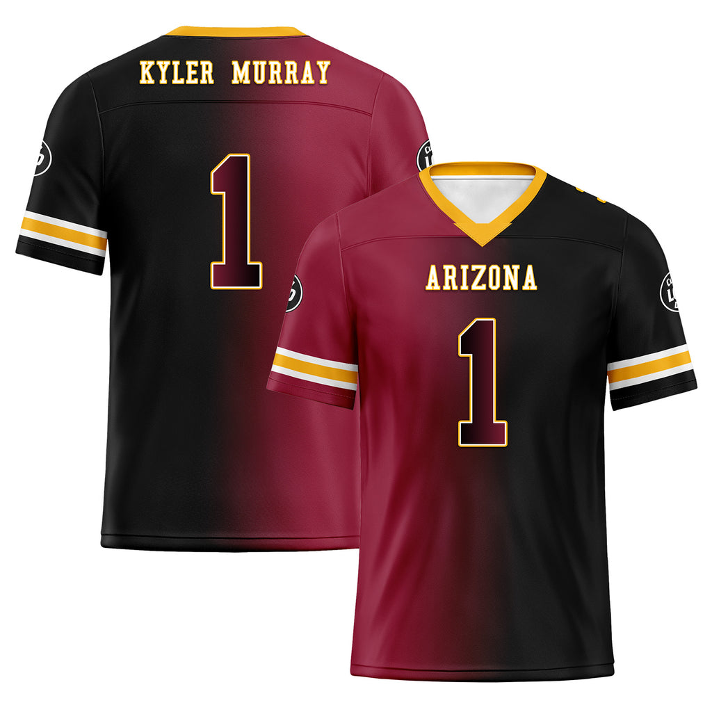 Custom Red Black Arizona Personalized Authentic Football Jersey FBJ02-D028017-1