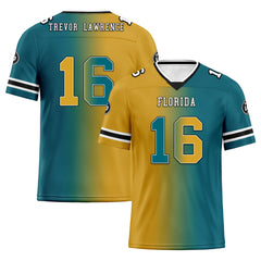 Custom Green Yellow Florida Personalized Authentic Football Jersey FBJ02-D028017-24