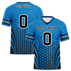 Custom Blue Black North Carolina Personalized Authentic Football Jersey FBJ02-D023033-5