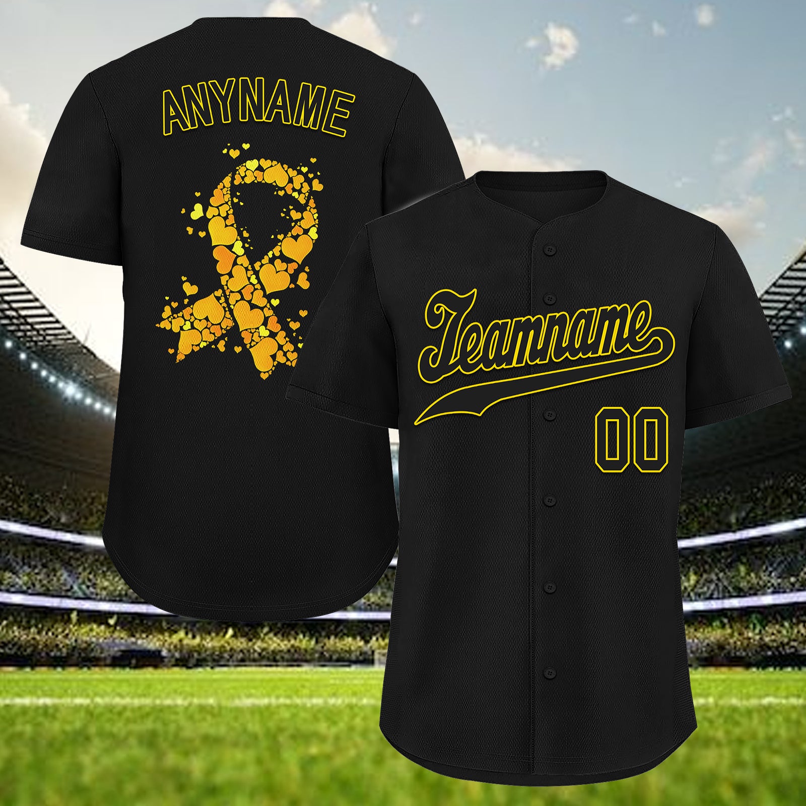 Custom Black World Cancer Day Personalized Authentic Baseball Jersey BSBJ01-E06020-10