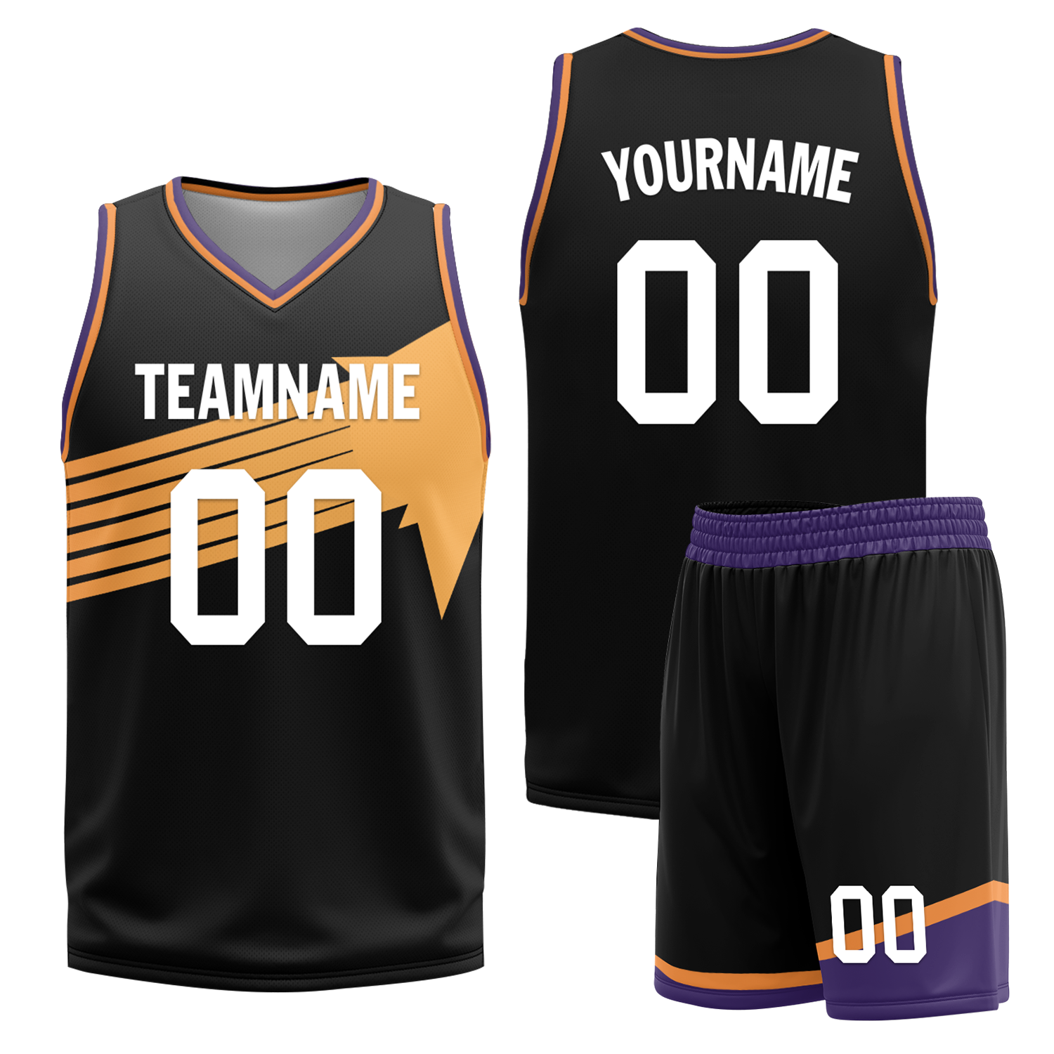 Custom Purple Black Classic Style Reversible Basketball Uniform Personalized Ordinary BBJR-D017058
