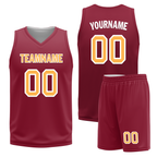 Custom White Red Classic Style Reversible Basketball Uniform Personalized Ordinary BBJR-D017012