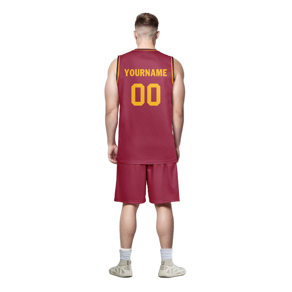 Custom Red Classic Style Sports Uniform Basketball Jersey BBJ01-D020105-2