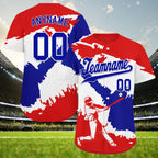 Custom Red White Navy Blue Dominican Republic Flag Personalized Authentic Baseball Jersey BSBJ01-E06022-2