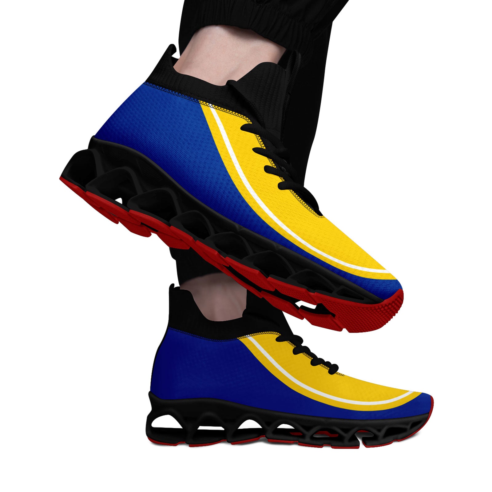 Custom Blue Yellow Maxsoul Shoes Personalized Sneaker FN030XD-D020388-25
