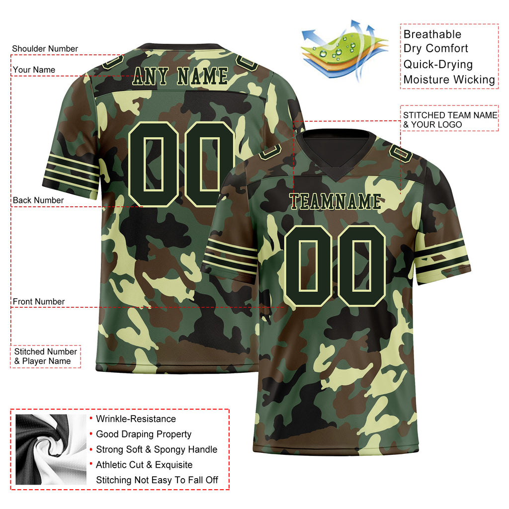 Custom Camo Personalized Authentic Football Jersey FBJ02-D06121