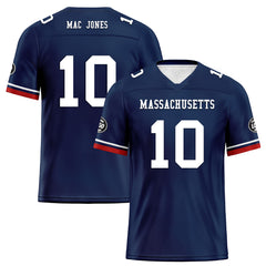 Custom Blue New England Personalized Authentic Football Jersey FBJ02-D020263-26