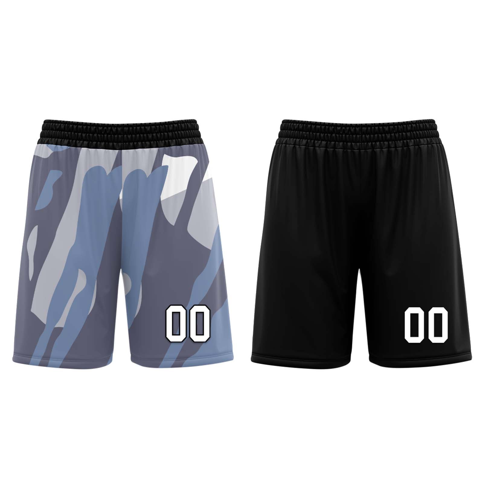 Custom Camouflage Black Brooklyn City Edition Personalized Reversible Basketball Set Sports Basketball Jersey BBJ01R-D0610-3