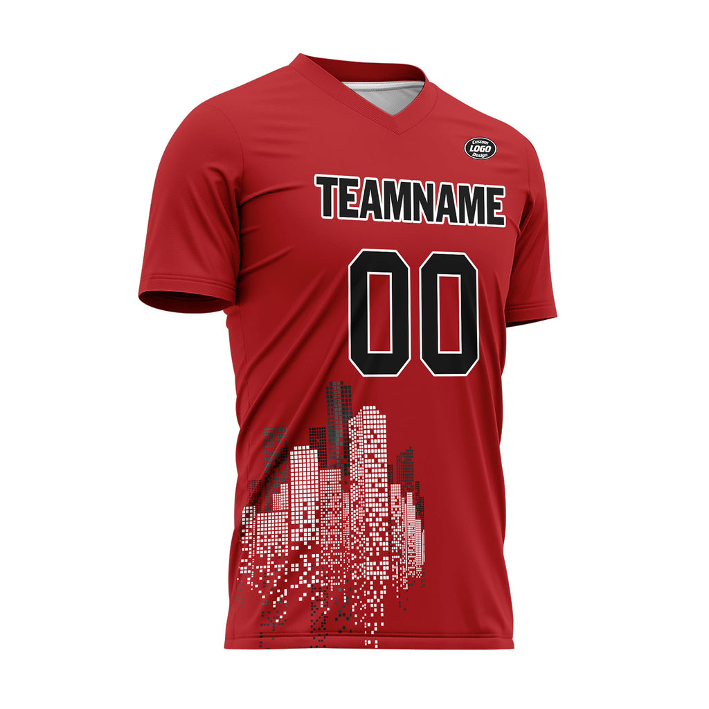 Custom Red Soccer Sets Jersey Personalized SCJ101-D28001