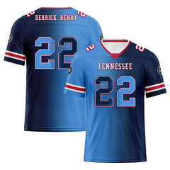 Custom Deep Blue Light Blue Tennessee Personalized Authentic Football Jersey FBJ02-D028017-32