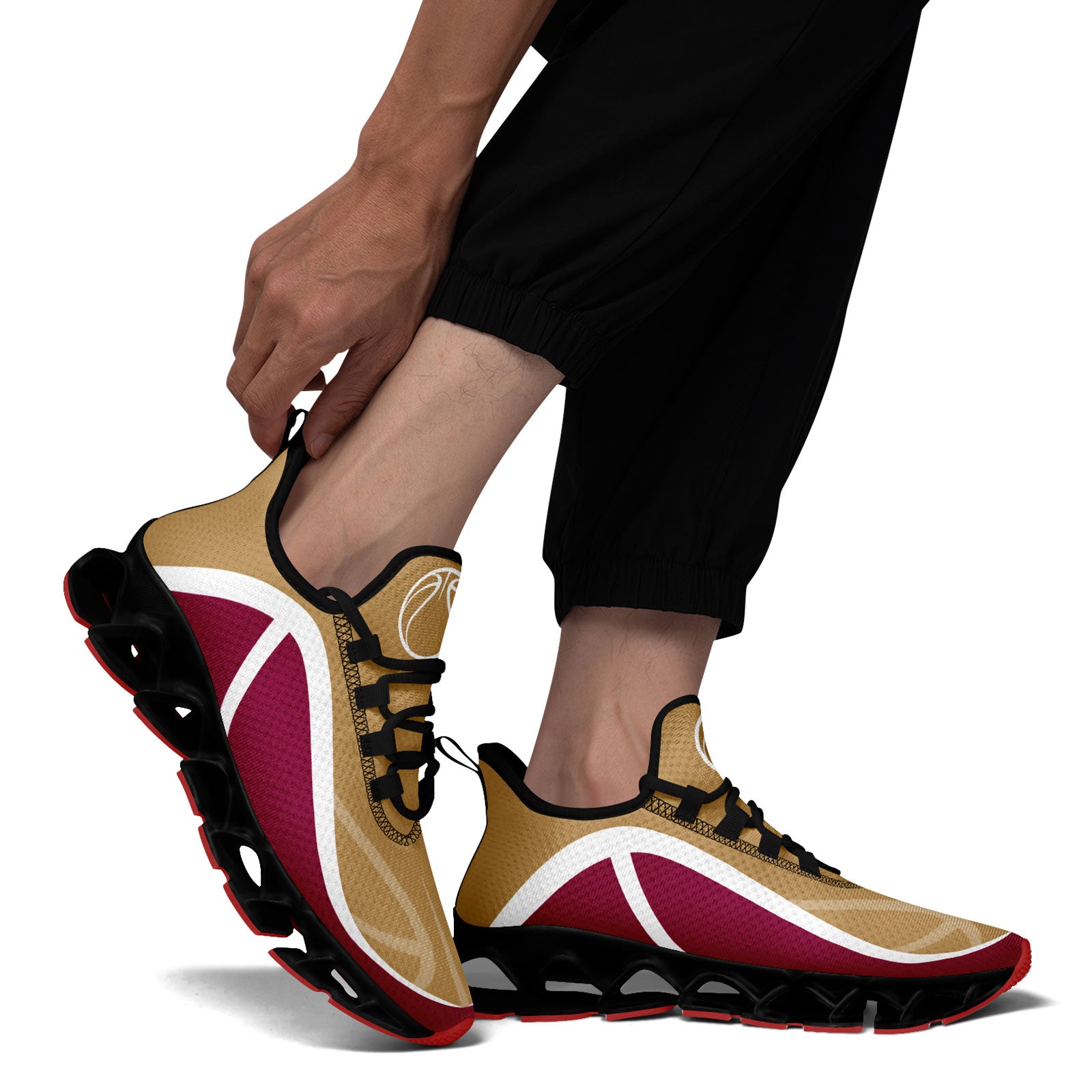 Custom Red Gold Maxsoul Shoes Personalized Sneaker FN003XD-D020391-16