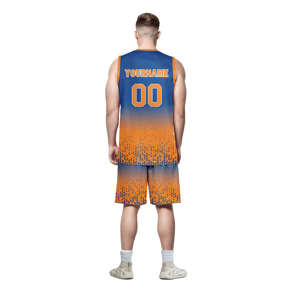 Custom Blue Orange Fade Fashion Sports Uniform Basketball Jersey BBJ01-D020102-3