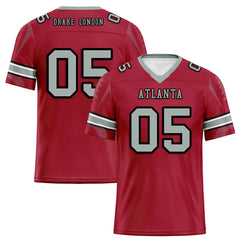 Custom Red Atlanta Personalized Authentic Football Jersey FBJ02-D025033-2