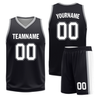 Custom White Black Classic Style Reversible Basketball Uniform Personalized Ordinary BBJR-D017051