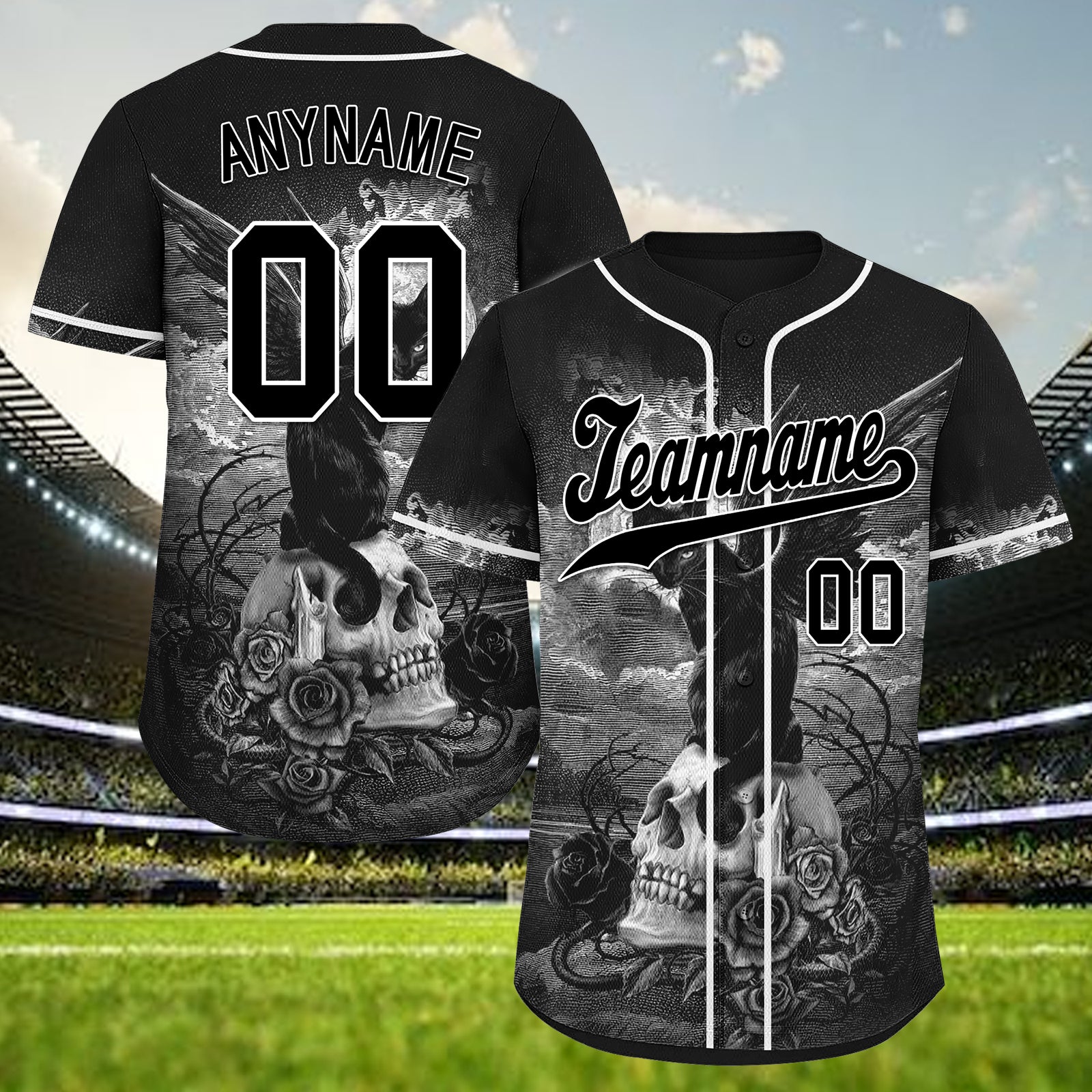 Custom Gothic Personalized Authentic Baseball Jersey BSBJ01-E06008
