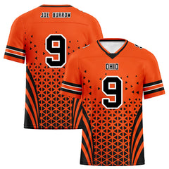 Custom Black Orange Ohio Personalized Authentic Football Jersey FBJ02-D023033-6