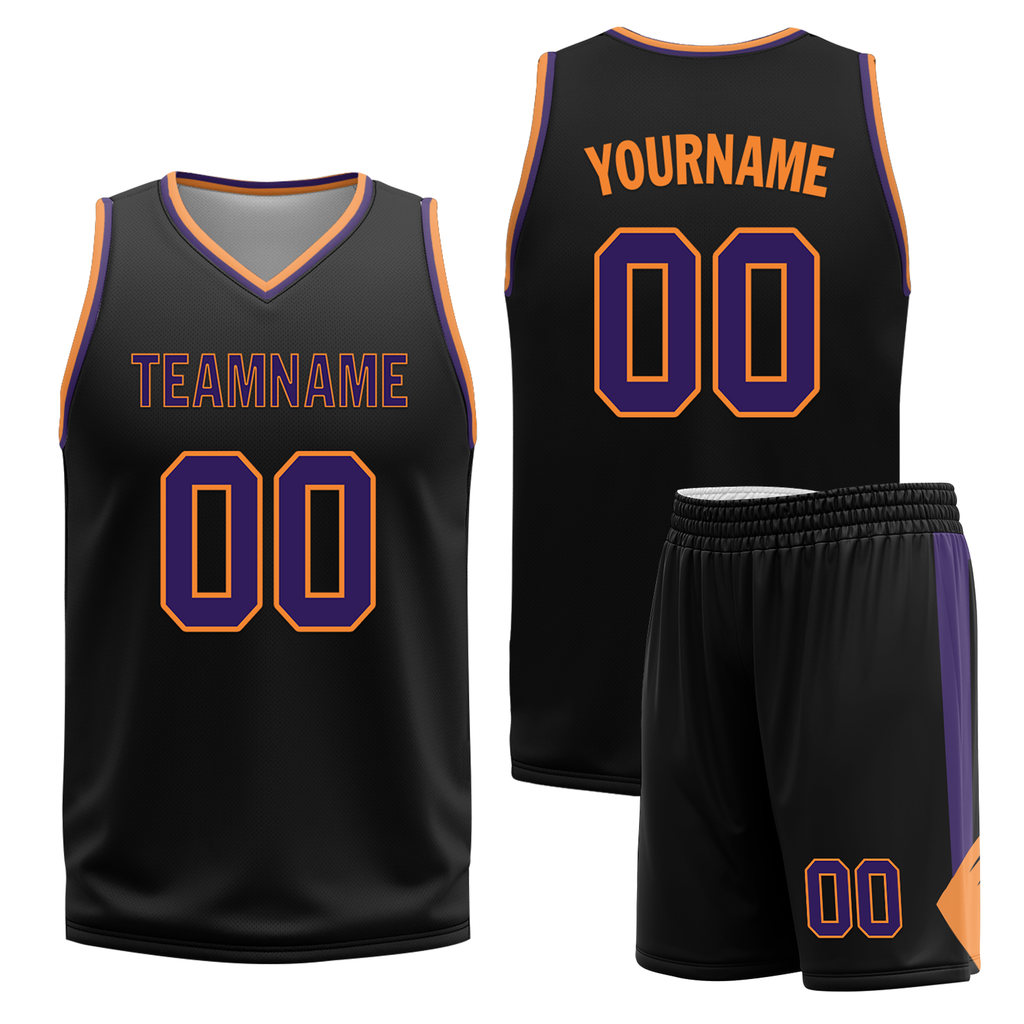 Custom White Black Classic Style Reversible Basketball Uniform Personalized COOLMAX BBJR-D017057